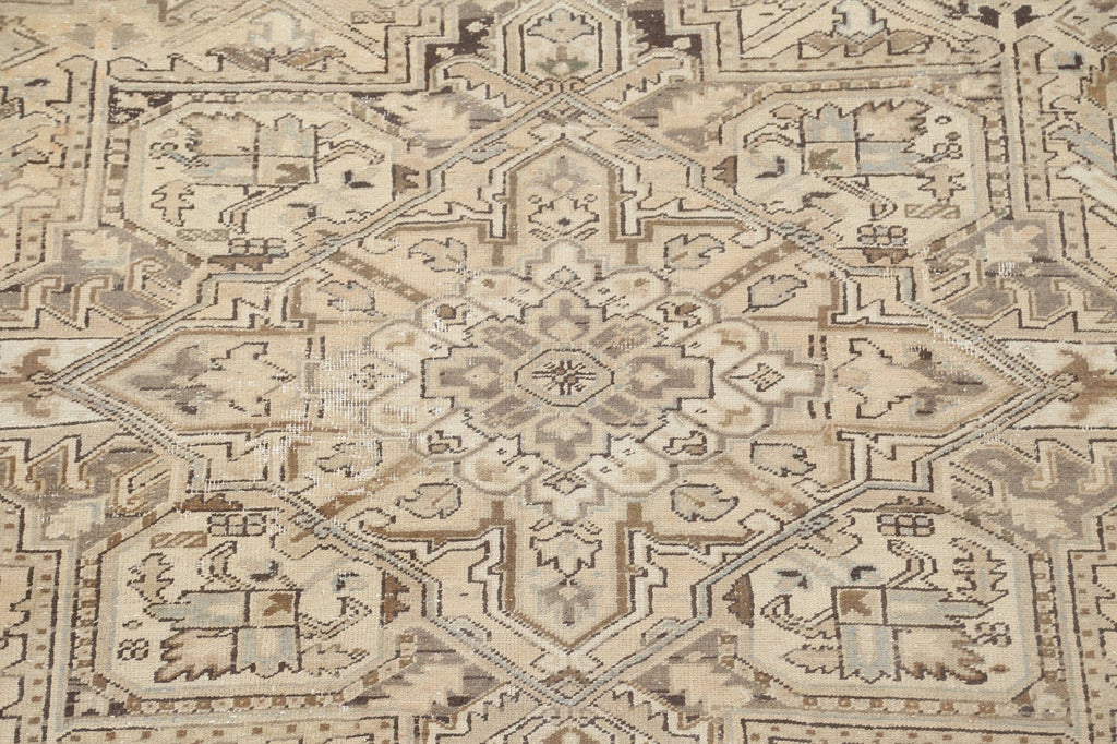 Antique Distressed Heriz Persian Area Rug 9x12