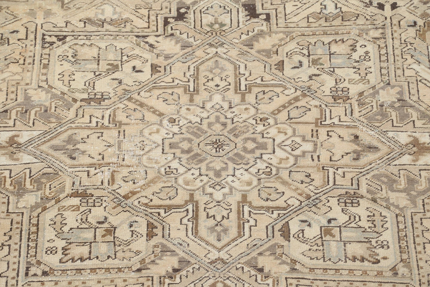 Antique Distressed Heriz Persian Area Rug 9x12