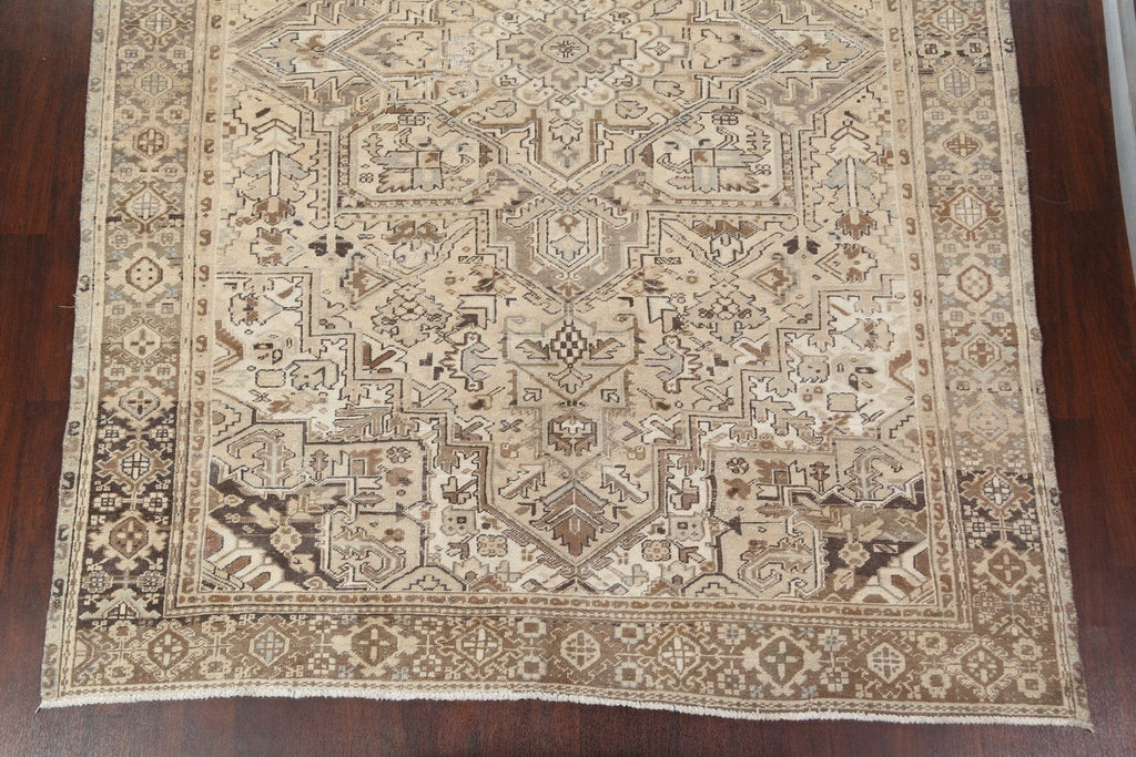 Antique Distressed Heriz Persian Area Rug 9x12