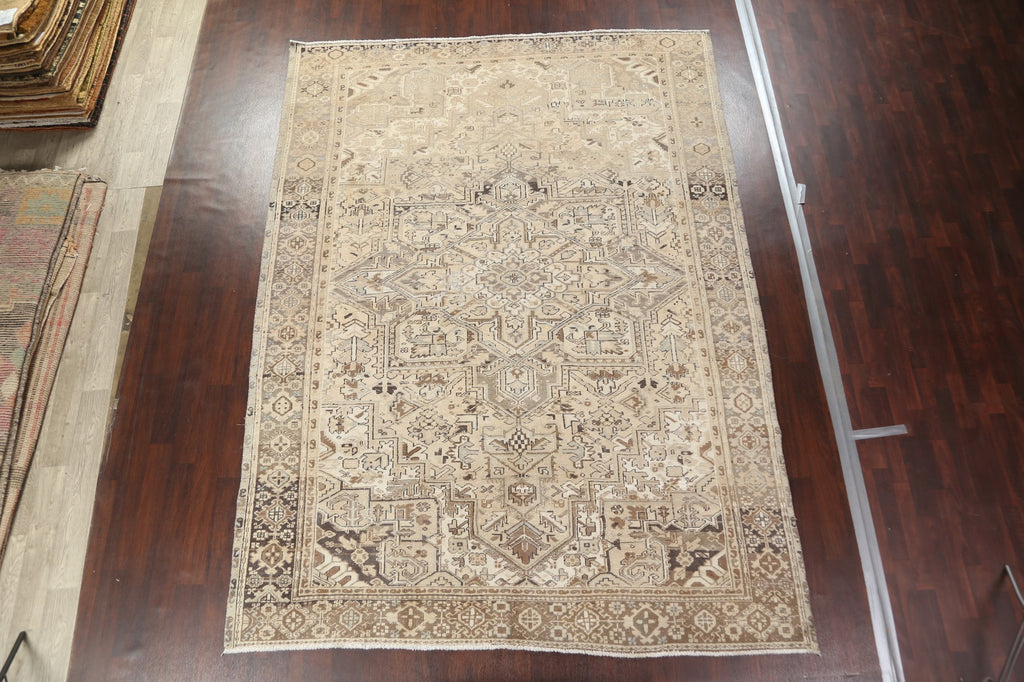 Antique Distressed Heriz Persian Area Rug 9x12