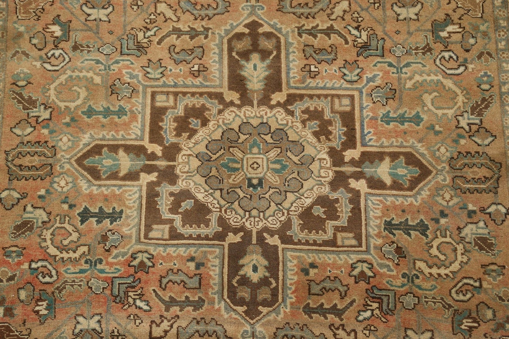 Distressed Geometric Heriz Persian Area Rug 6x9