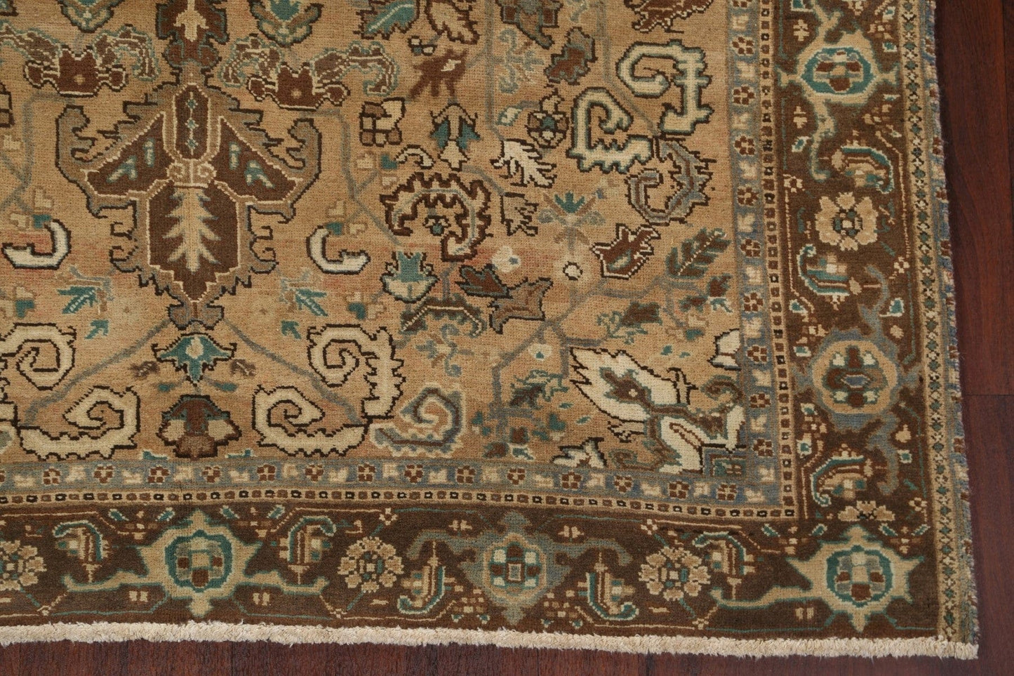 Distressed Geometric Heriz Persian Area Rug 6x9