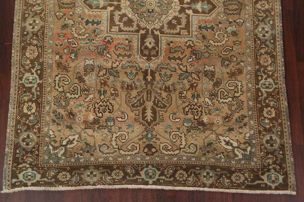 Distressed Geometric Heriz Persian Area Rug 6x9