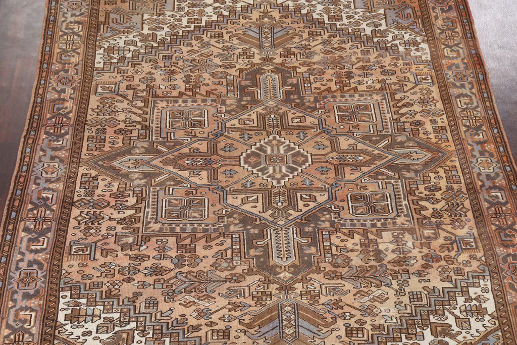 Vintage Geometric Heriz Persian Area Rug 8x11