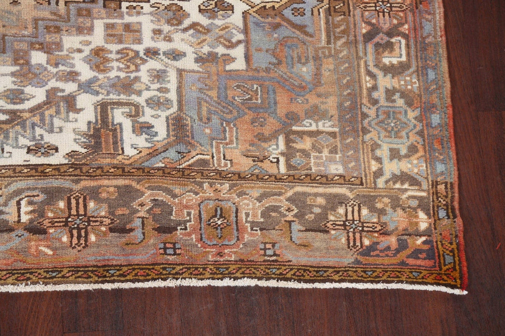 Vintage Geometric Heriz Persian Area Rug 8x11