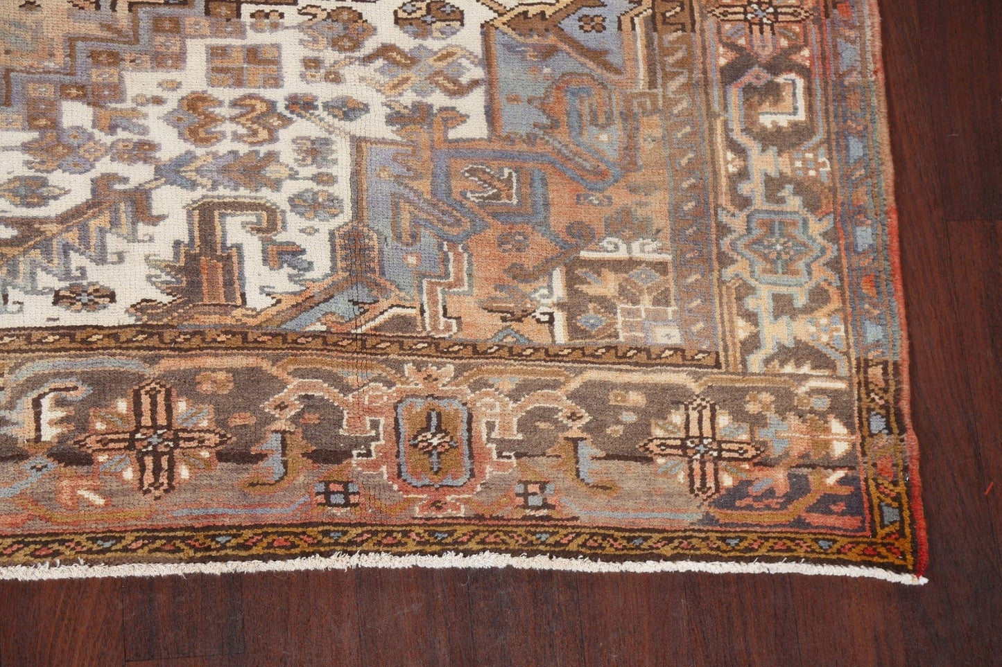 Vintage Geometric Heriz Persian Area Rug 8x11