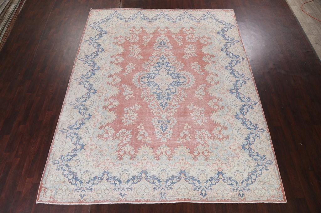 Distressed Kerman Persian Area Rug 10x13