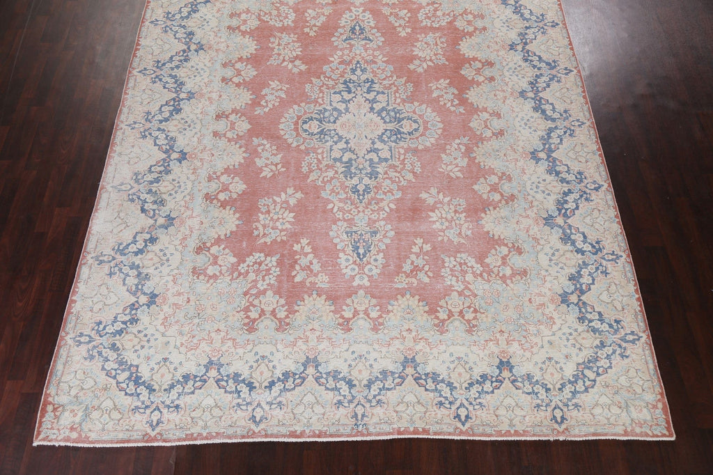 Distressed Kerman Persian Area Rug 10x13