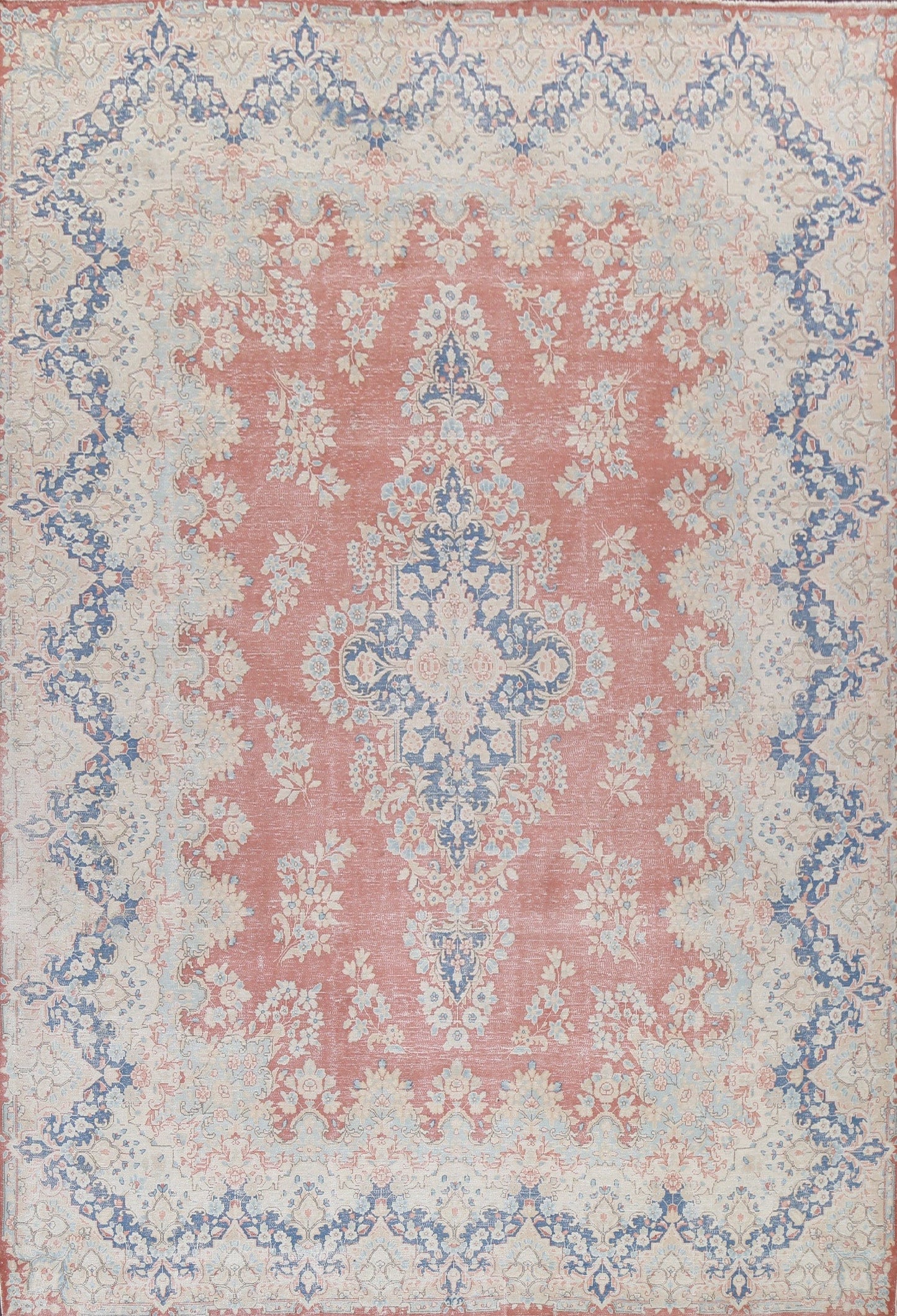 Distressed Kerman Persian Area Rug 10x13