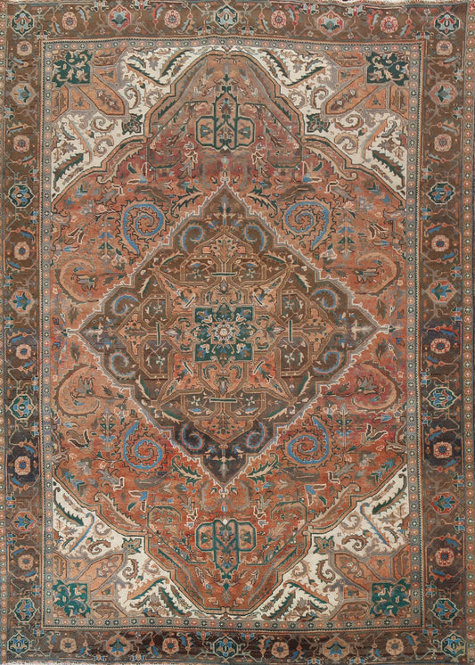 Geometric Heriz Persian Area Rug 10x12