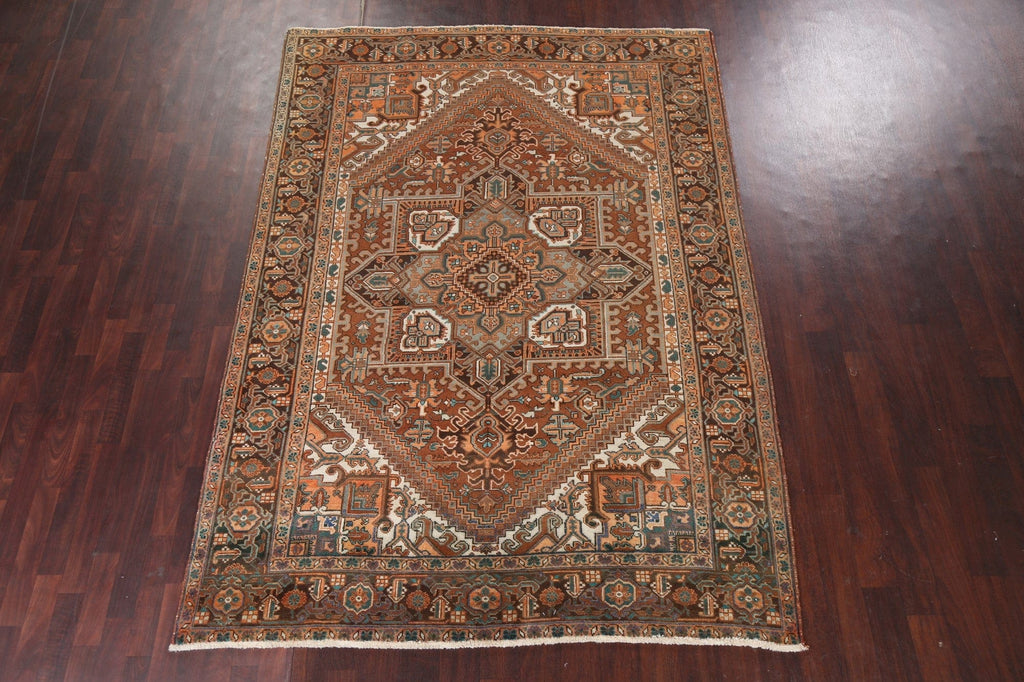 Geometric Heriz Persian Area Rug 7x10