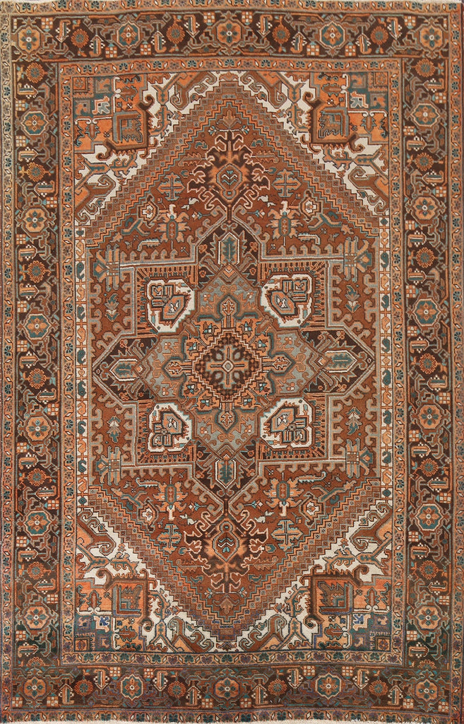 Geometric Heriz Persian Area Rug 7x10