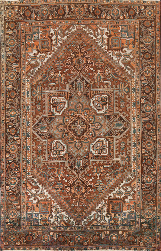 Geometric Heriz Persian Area Rug 7x10