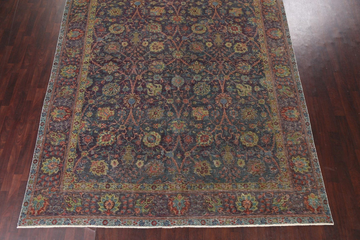 Distressed Floral Tabriz Persian Area Rug 10x12