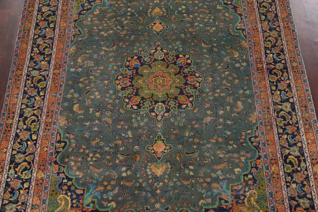 Distressed Over-Dye Mashad Persian Area Rug 8x11