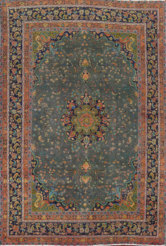 Distressed Over-Dye Mashad Persian Area Rug 8x11