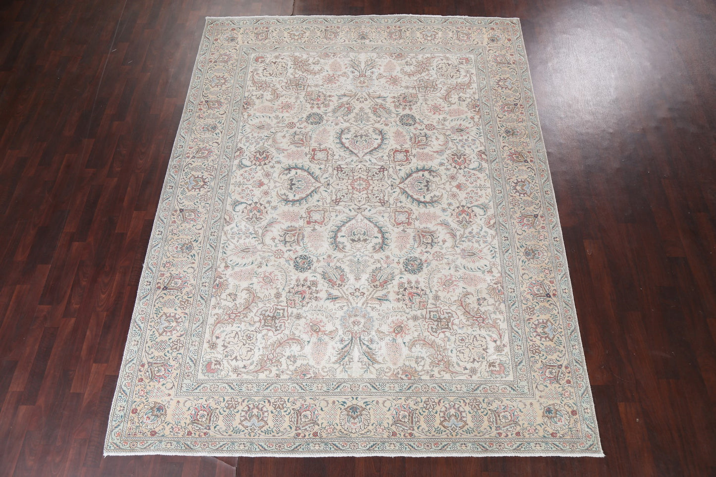 Muted Distressed Tabriz Persian Area Rug 8x11