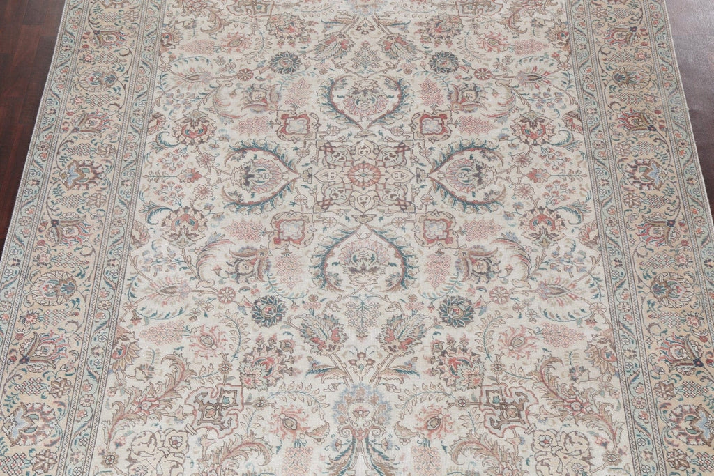 Muted Distressed Tabriz Persian Area Rug 8x11