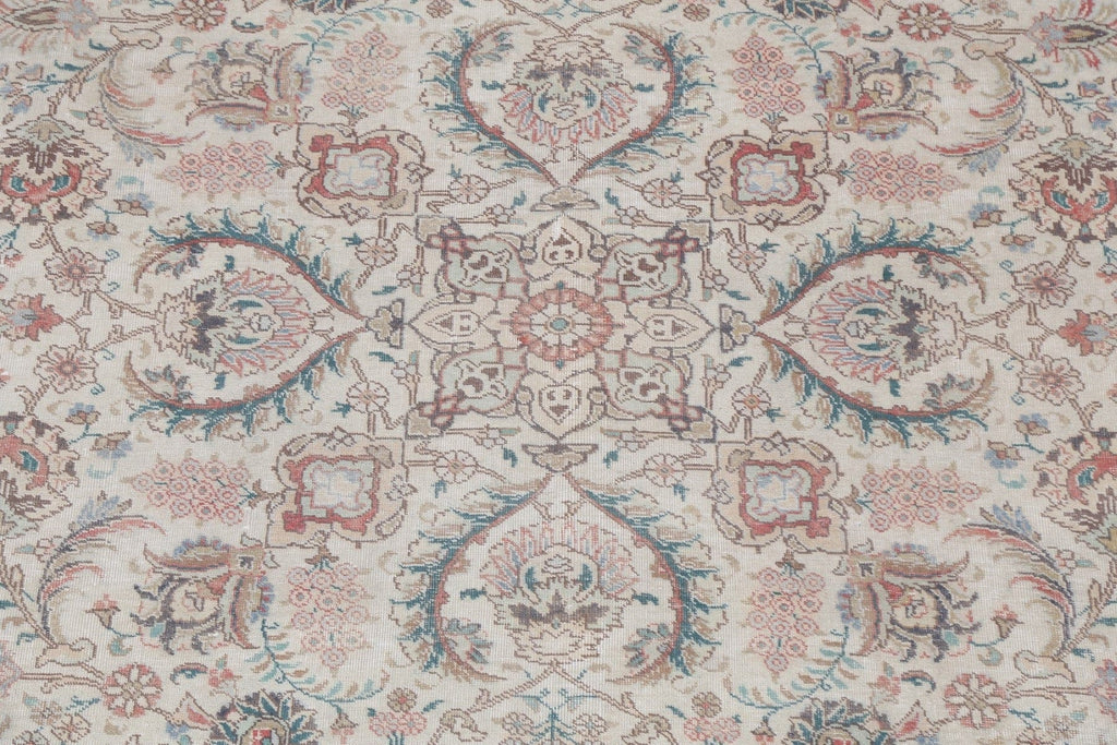 Muted Distressed Tabriz Persian Area Rug 8x11