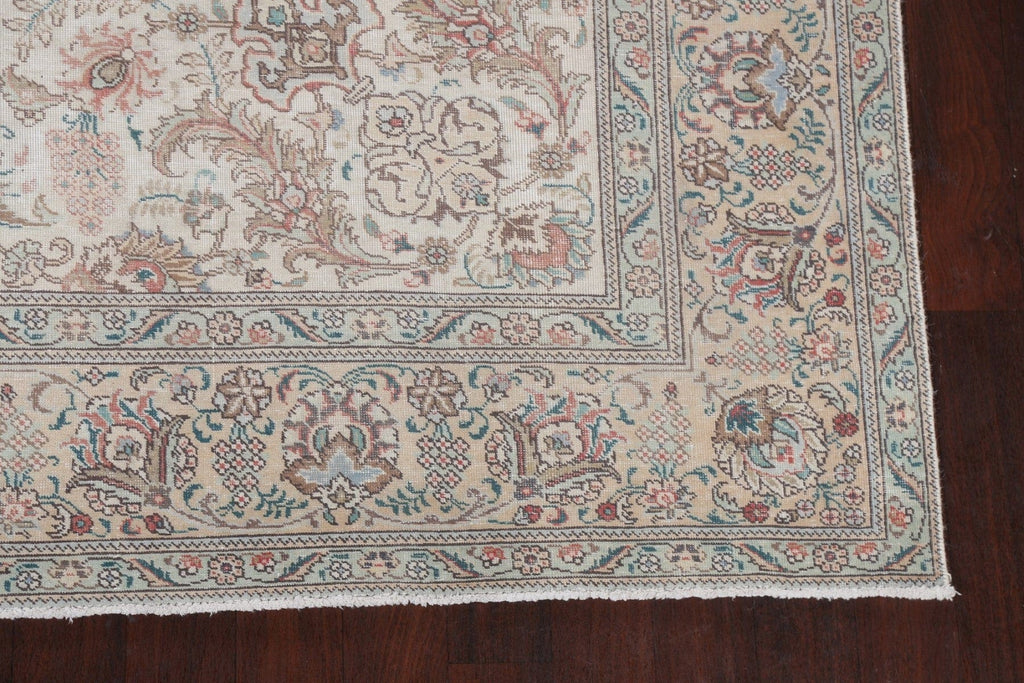 Muted Distressed Tabriz Persian Area Rug 8x11