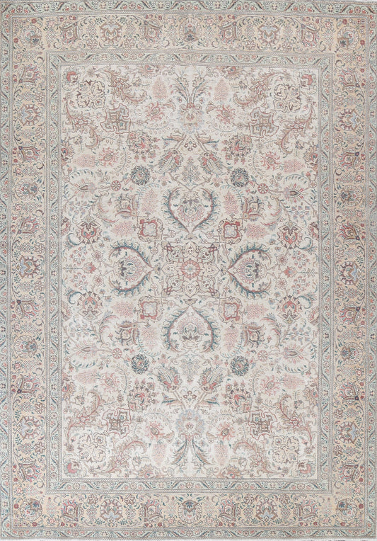 Muted Distressed Tabriz Persian Area Rug 8x11