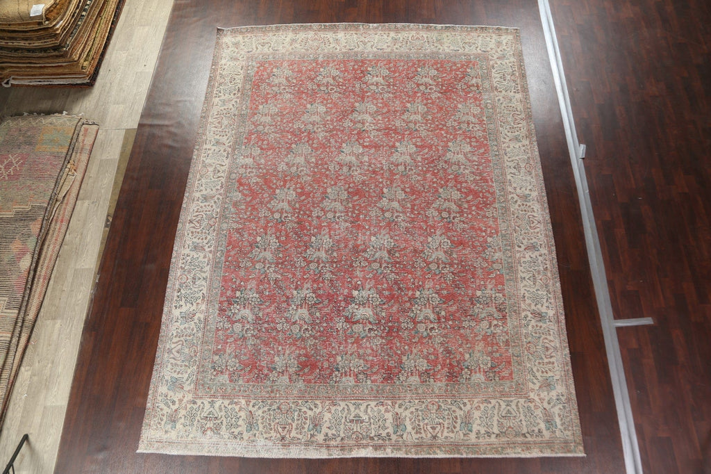 All-Over Distressed Tabriz Persian Area Rug 9x13