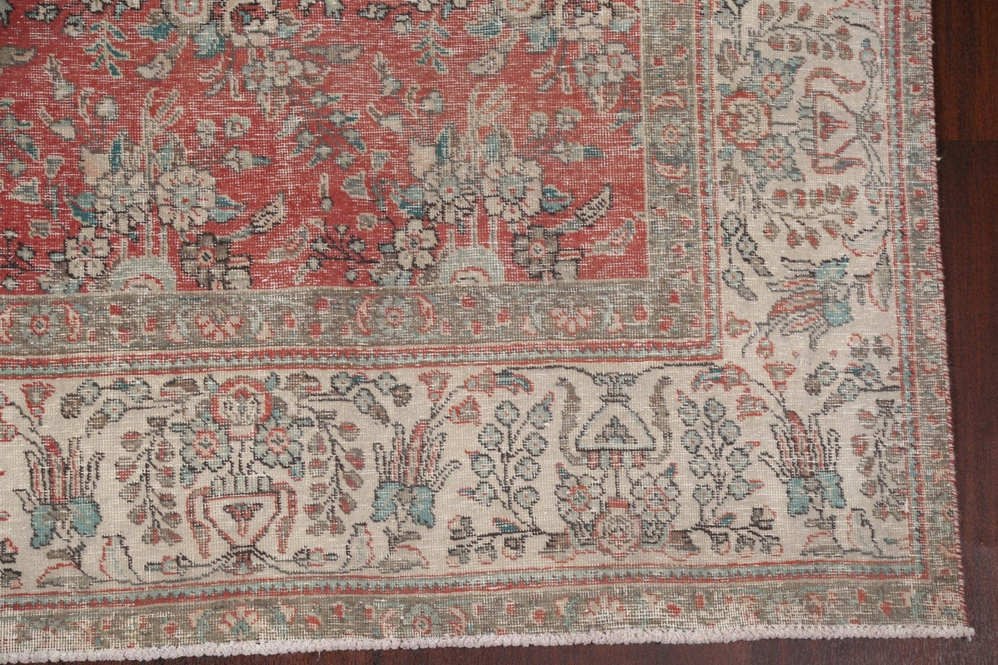 All-Over Distressed Tabriz Persian Area Rug 9x13