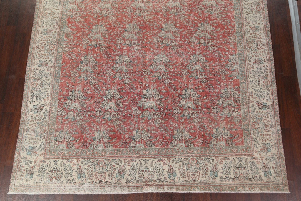 All-Over Distressed Tabriz Persian Area Rug 9x13