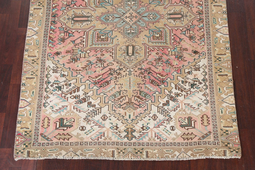 Vintage Geometric Heriz Persian Area Rug 6x8