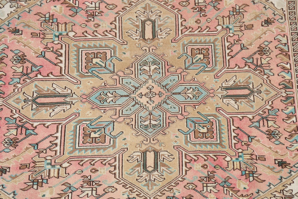 Vintage Geometric Heriz Persian Area Rug 6x8