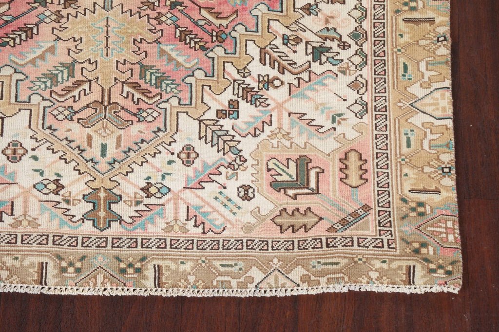 Vintage Geometric Heriz Persian Area Rug 6x8