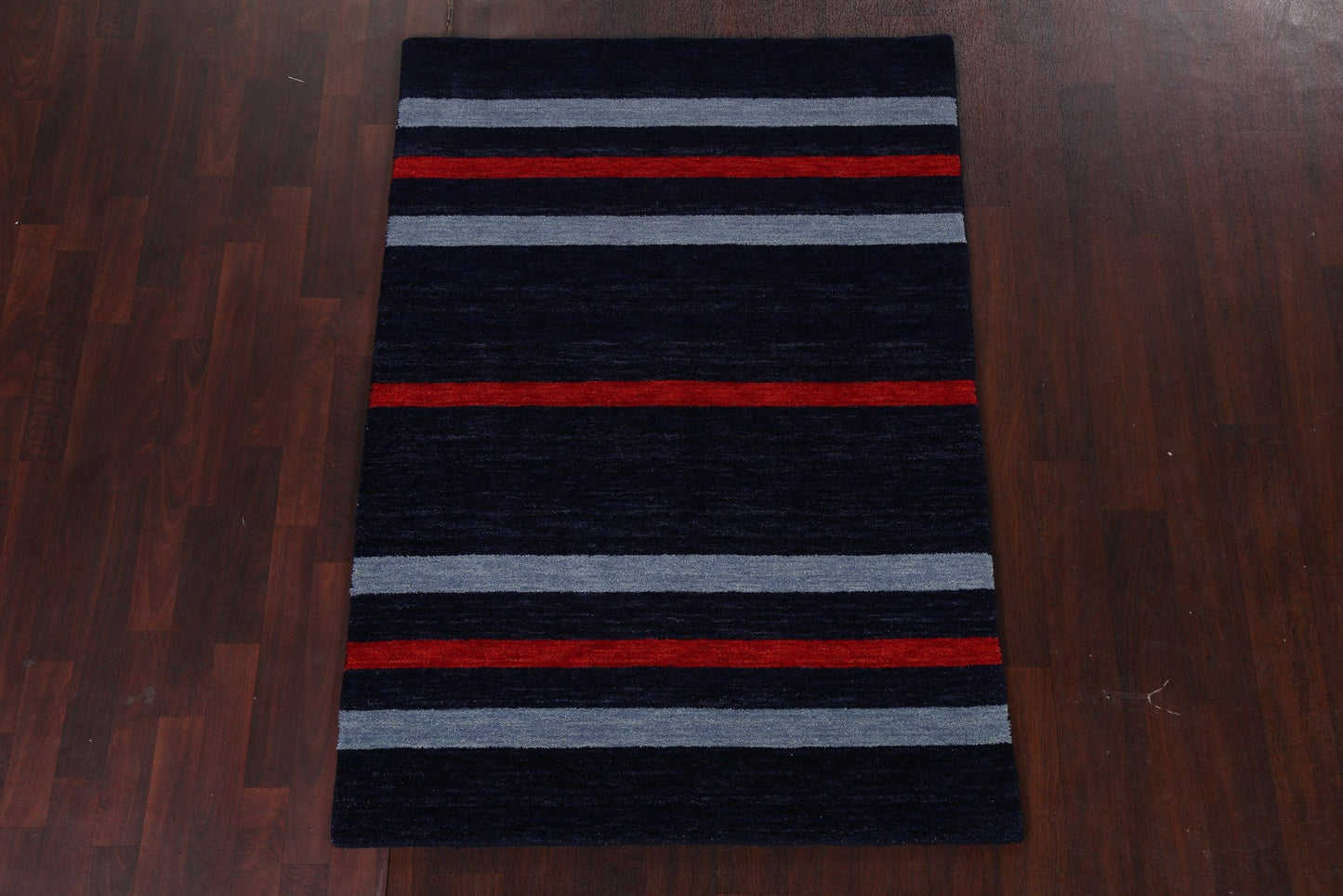 Striped Gabbeh Wool Area Rug 4x6