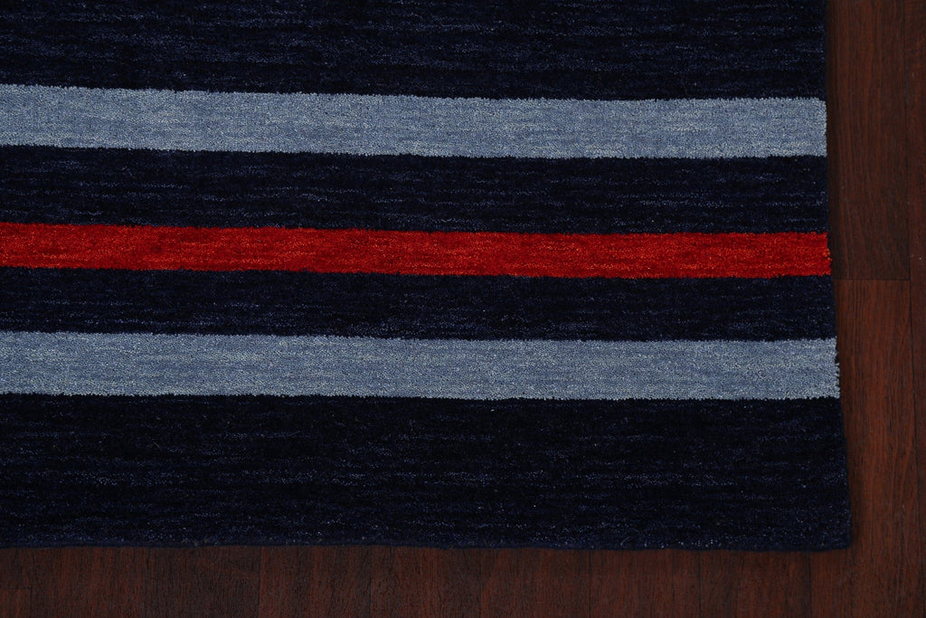 Striped Gabbeh Wool Area Rug 4x6