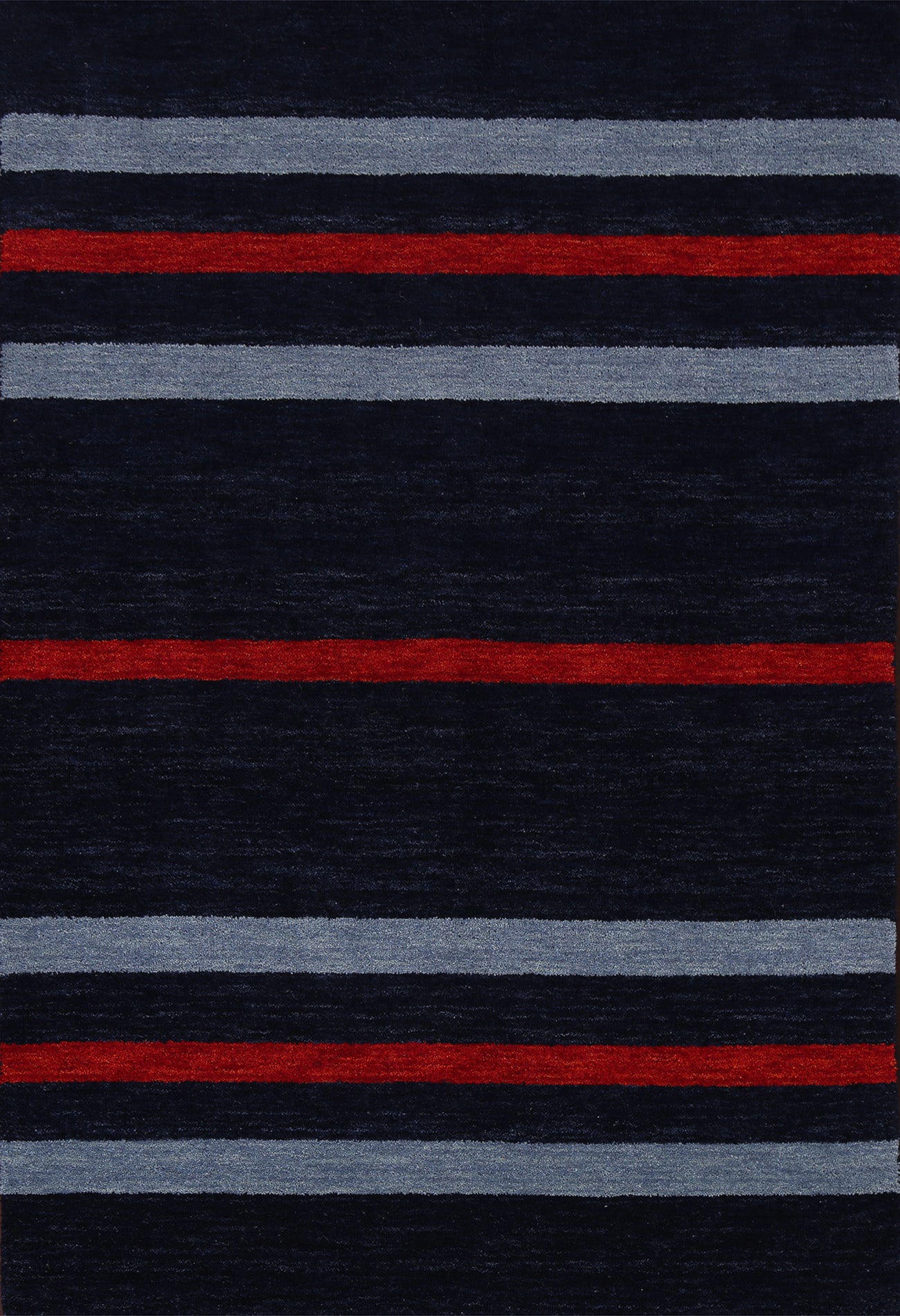 Striped Gabbeh Wool Area Rug 4x6