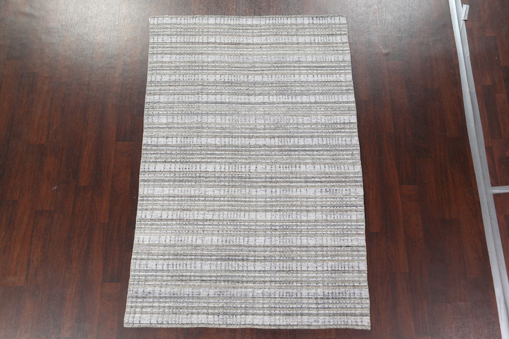 Striped Contemporary Wool Area Rug 5x8