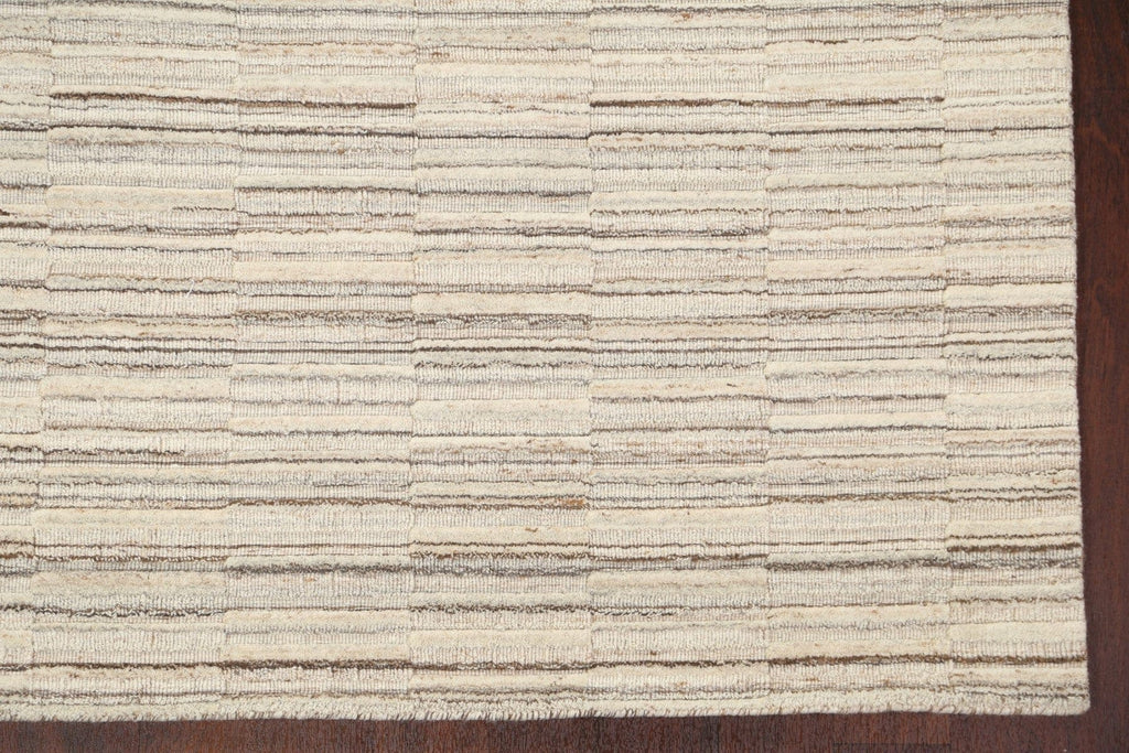 Striped Contemporary Wool Area Rug 5x8