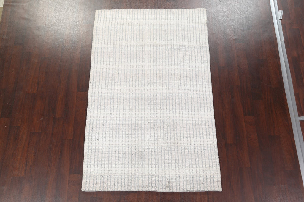 Striped Contemporary Wool Area Rug 5x8