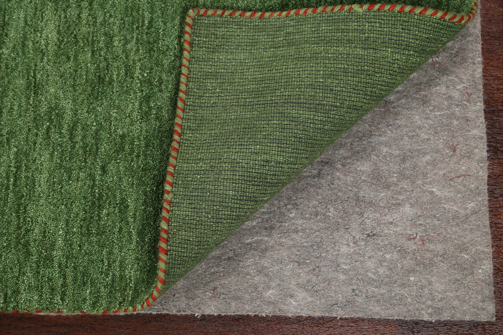 Green Gabbeh Wool Area Rug 4x6