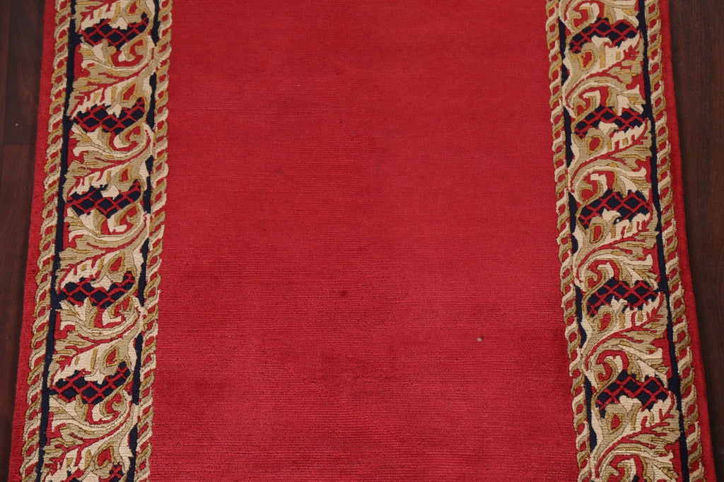 Bordered Nepal Tibetan Wool Area Rug 4x5