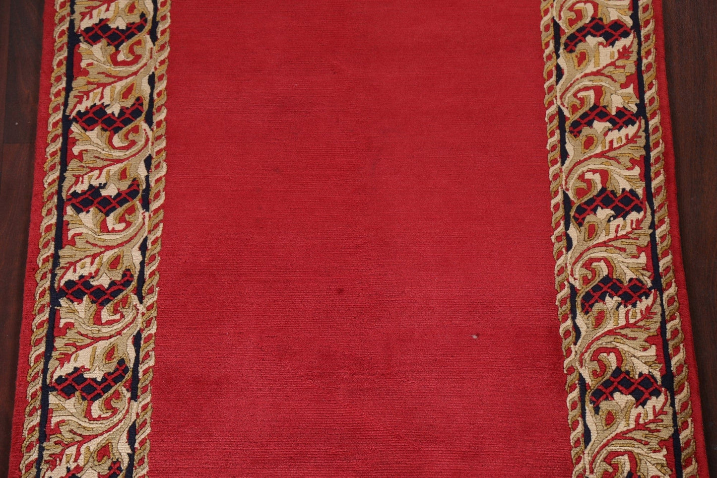 Bordered Nepal Tibetan Wool Area Rug 4x5