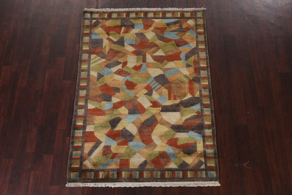 Abstract Nepal Tibetan Oriental Area Rug 4x6