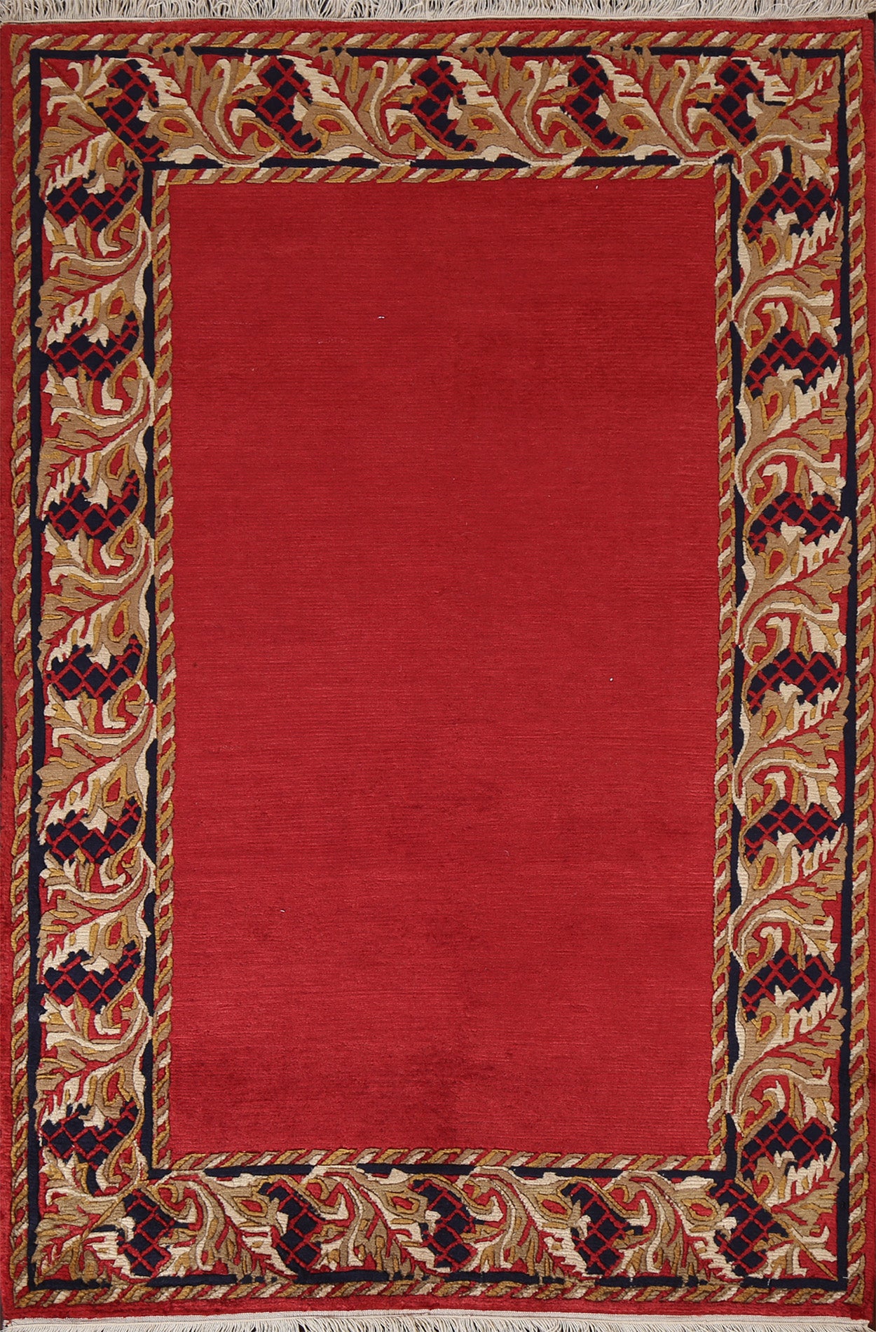 Bordered Nepal Tibetan Oriental Area Rug 4x5