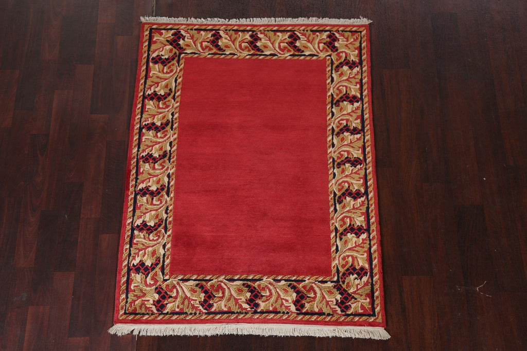 Bordered Nepal Tibetan Oriental Area Rug 4x5