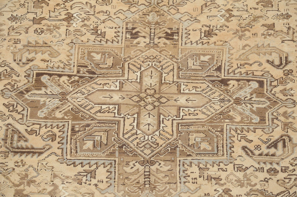 Distressed Geometric Heriz Persian Area Rug 8x11