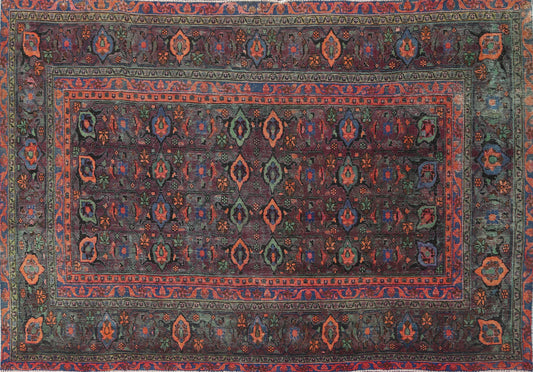 Distressed Purple Bidjar Persian Area Rug 6x10