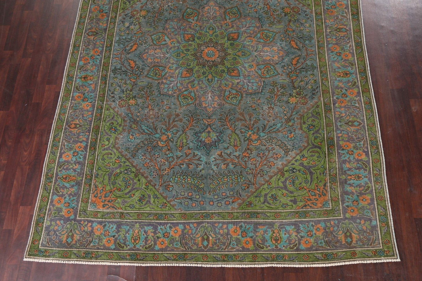 Distressed Over-Dye Tabriz Persian Area Rug 8x11