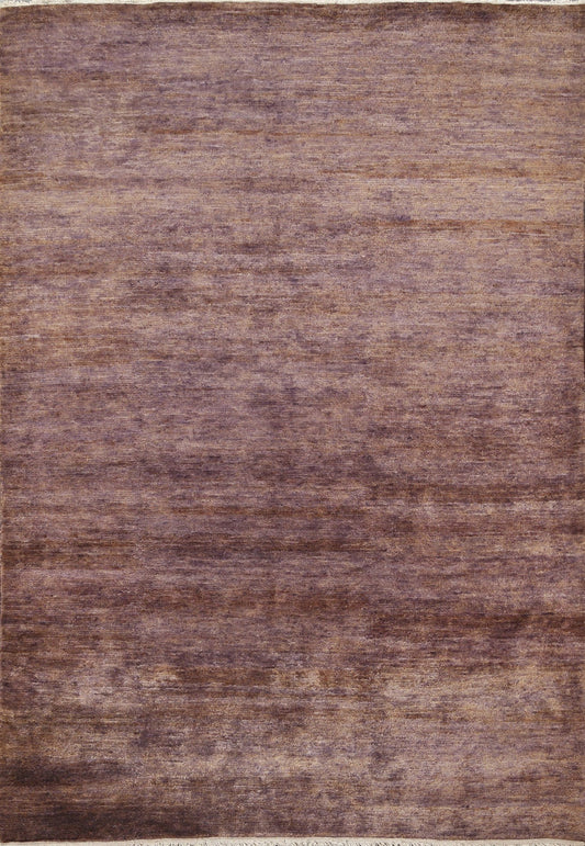 Purple Abstract Handmade Area Rug 6x8