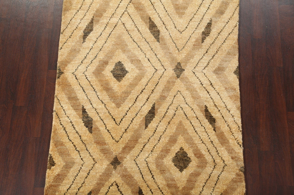 Geometric Abstract Handmade Area Rug 5x7