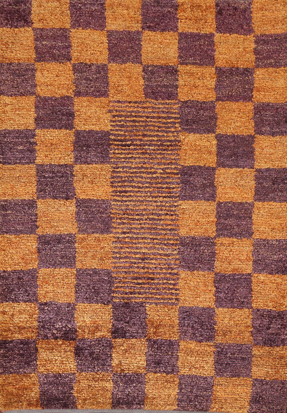 Checkered Contemporary Oriental Area Rug 4x6