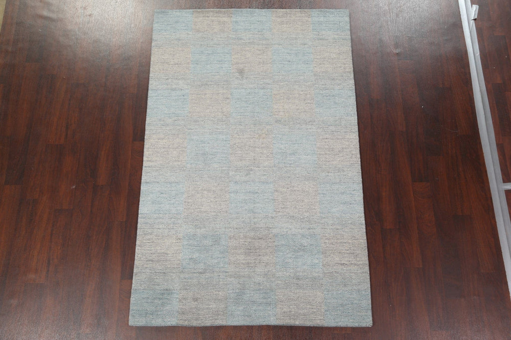 Checkered Gabbeh Wool Area Rug 5x8